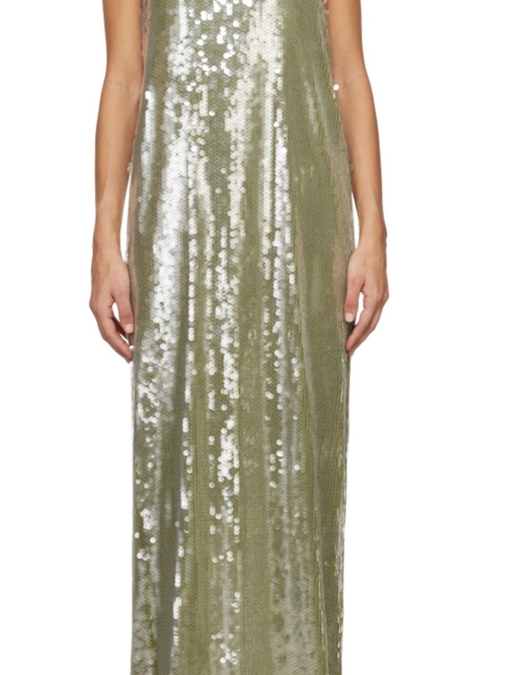 STAUD Olive Green Dress with Red Logo Tag - Picture 3 of 7
